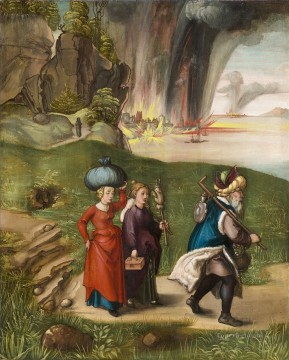 アルブレヒト・デューラー Painting - ソドムから娘たちと逃げるロト 北ルネサンス アルブレヒト・デューラー